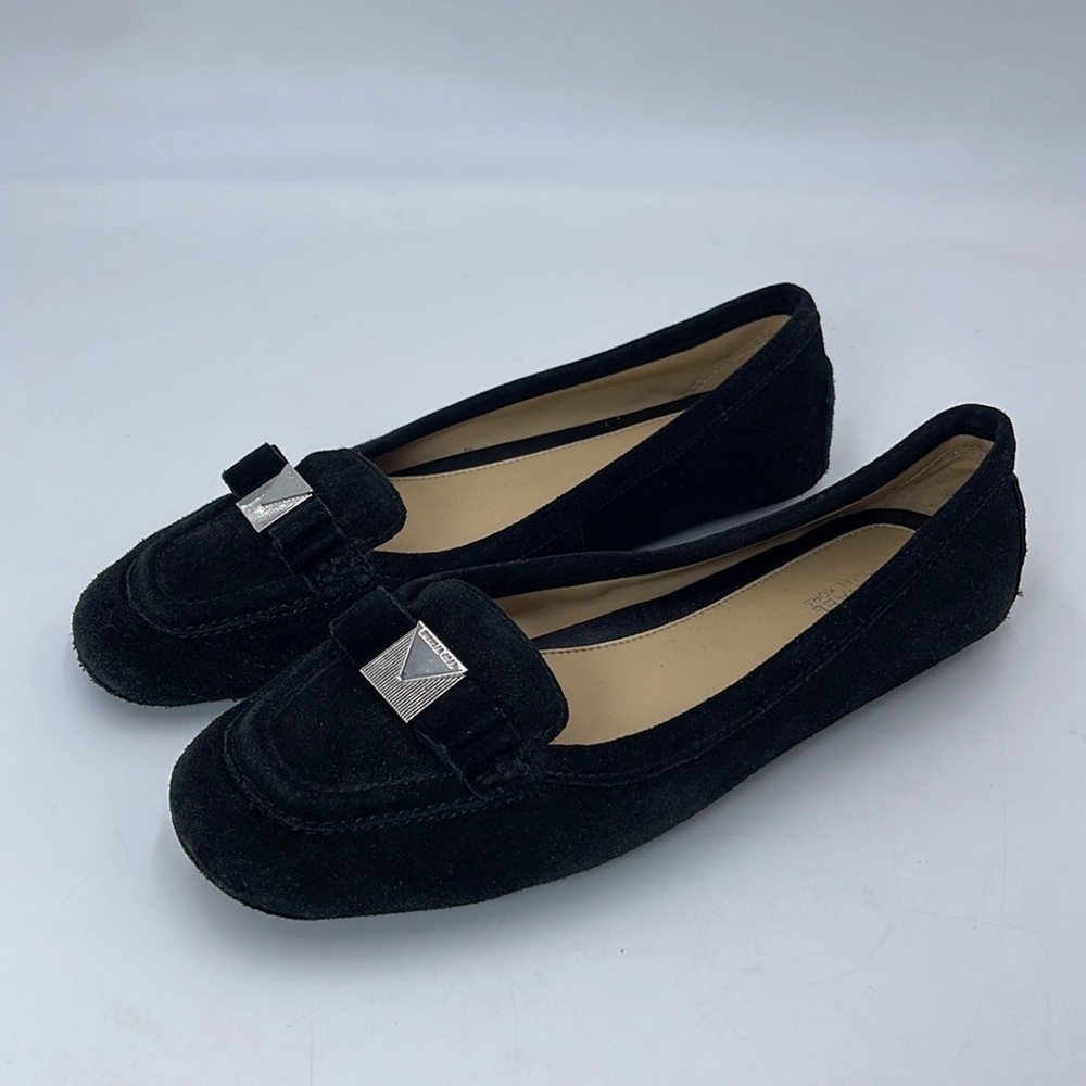 MICHAEL Michael Kors Caroline Moc Black Suede Loafers Flats